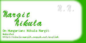 margit nikula business card